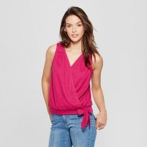 Universal Thread Pink Sleeveless Wrap Top